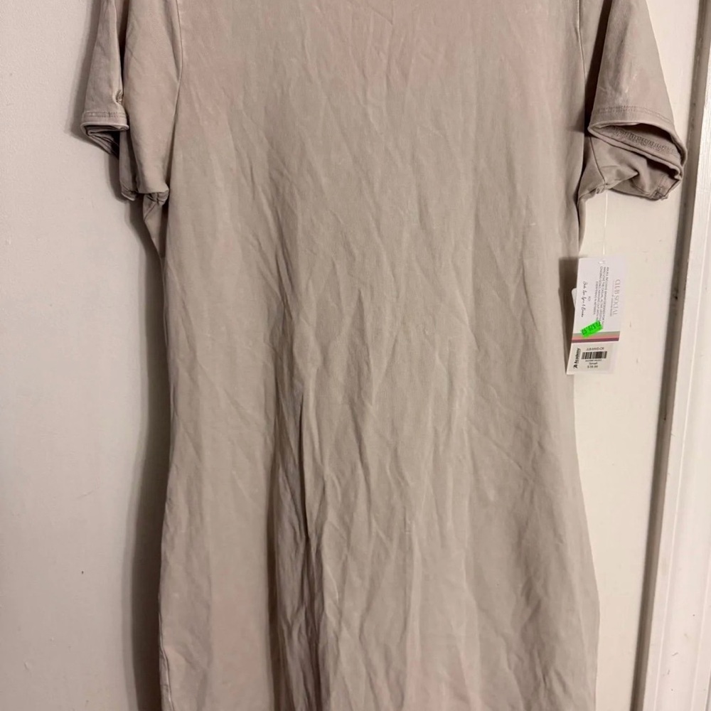 Everyday Short Sleeve Midi Dress in Soft Beige